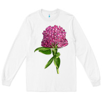 White Red Clover Illustrations Long Sleeve Tee - LillyAllenDesigns