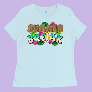 Summer Break Ladies Tee Designed By Cowhidedigitalart