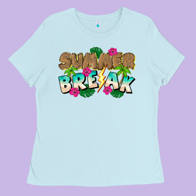 Summer Break Ladies Tee Designed By Cowhidedigitalart