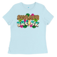 Baby Blue Summer Break Ladies Tee - CowhideDigitalArt