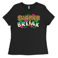 Black Summer Break Ladies Tee - CowhideDigitalArt