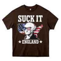 Chocolate Brown funny george washington suck it england Heavy Core Tee - DesigneFamous