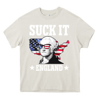 Cream funny george washington suck it england Heavy Core Tee - DesigneFamous