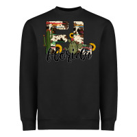 Black florida state cowhide serape cactus Heavyweight Sweatshirt - RanaPortraitStore