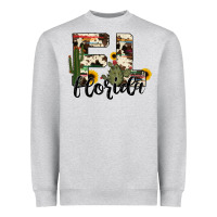 Heather Grey florida state cowhide serape cactus Heavyweight Sweatshirt - RanaPortraitStore