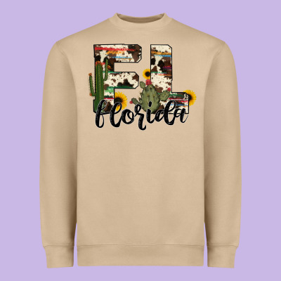 Florida State Cowhide Serape Cactus Heavyweight Sweatshirt Designed By Ranaportraitstore