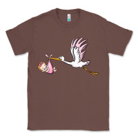 Stork With Baby Girl Classic Tee | Teevron