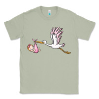 Matcha stork with baby girl Classic Tee - BarkalooDesign