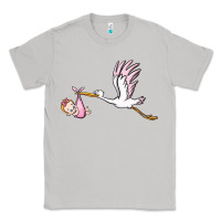 Moon Dust stork with baby girl Classic Tee - BarkalooDesign