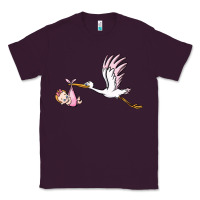 Plum stork with baby girl Classic Tee - BarkalooDesign