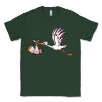 Sports Green stork with baby girl Classic Tee - BarkalooDesign
