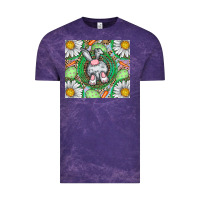 Cloud Purple Easter Bunny Vintage Tee - CowhideDigitalArt