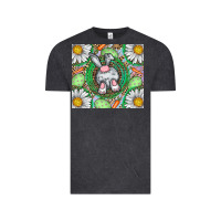 Vintage Black Easter Bunny Vintage Tee - CowhideDigitalArt