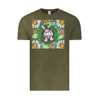Vintage Olive Easter Bunny Vintage Tee - CowhideDigitalArt