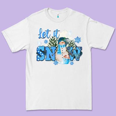 Let It Snow Christmas Premium Tee Designed By Fadigitalartstudio