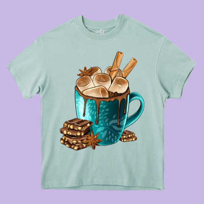 Chocolate And Coffee Heavy Core Tee Designed By Fadigitalartstudio