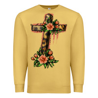 Antique Gold Flower Cross Premium Sweatshirt - Jasminsmagicworld