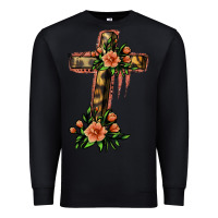 Black Flower Cross Premium Sweatshirt - Jasminsmagicworld