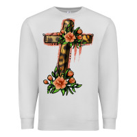 Dove Grey Flower Cross Premium Sweatshirt - Jasminsmagicworld