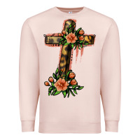 Pale Pink Flower Cross Premium Sweatshirt - Jasminsmagicworld