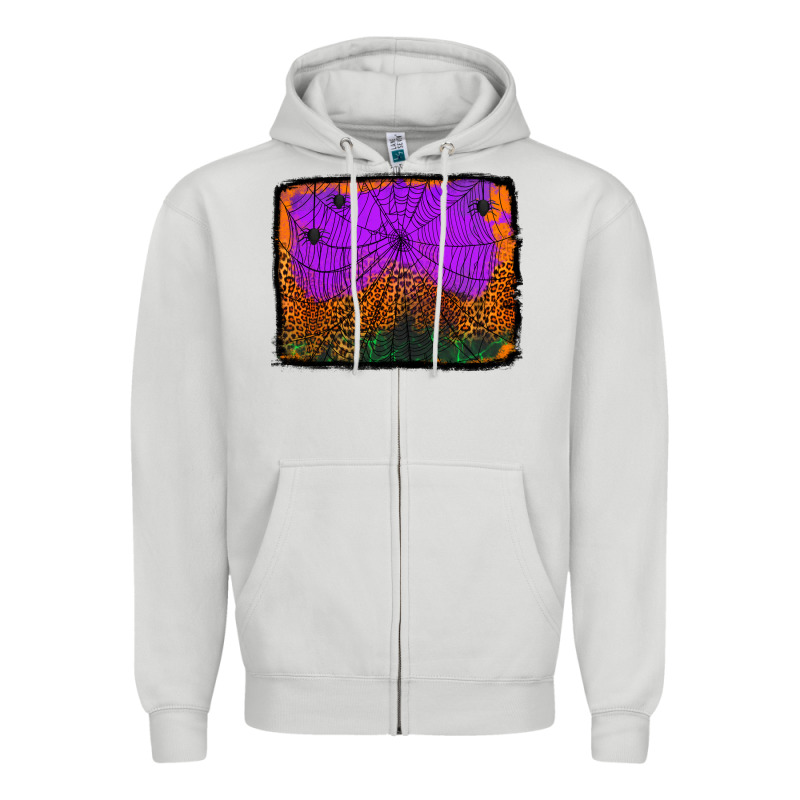 Halloween Spider Web Background Zipper Hoodie by Jasminsmagicworld | Teevron