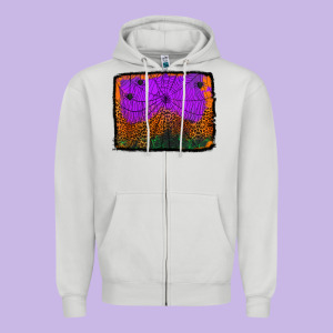 Halloween Spider Web Background Zipper Hoodie Designed By Jasminsmagicworld