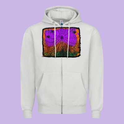 Halloween Spider Web Background Zipper Hoodie Designed By Jasminsmagicworld