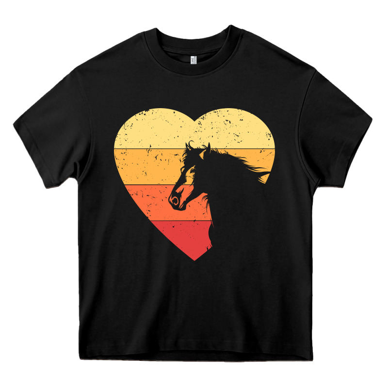 Vintage Heart Horse Equestrian | Horse Lover Heavy Core Tee by linhVisuals | Teevron