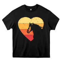 Black Vintage Heart Horse Equestrian | Horse lover Heavy Core Tee - linhVisuals
