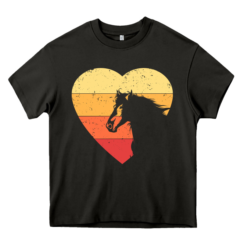 Vintage Heart Horse Equestrian | Horse Lover Heavy Core Tee by linhVisuals | Teevron
