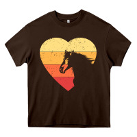 Chocolate Brown Vintage Heart Horse Equestrian | Horse lover Heavy Core Tee - linhVisuals