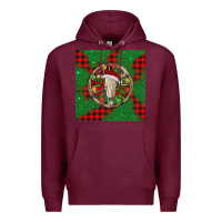 Burgundy Christmas bull skull Premium Hoodie - BarkalooDesign