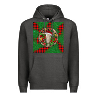 Charcoal Heather Christmas bull skull Premium Hoodie - BarkalooDesign