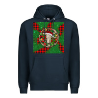 Navy Christmas bull skull Premium Hoodie - BarkalooDesign