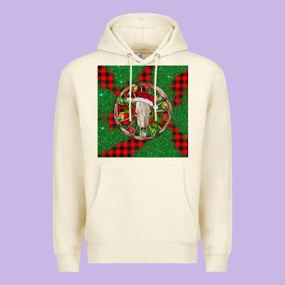 Christmas Bull Skull Premium Hoodie Designed By Barkaloodesign