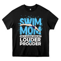 Black womens swimmer swim mom louder prouder sports mother t shirt t shirt Heavy Core Tee - linhVisuals