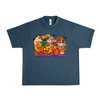 Midnight Navy Thanks A Latte Autumn Vibes Urban Heavy Tee - CowhideDigitalArt