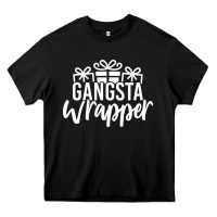 Black gangsta wrapper Heavy Core Tee - linhVisuals
