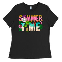 Black Summer Time Ladies Tee - CowhideDigitalArt