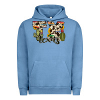 Pigment Pebble Blue texas state cowhide serape cactus Urban Hoodie - RanaPortraitStore