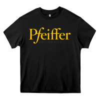 Black pfeiffer university Heavy Core Tee - linhVisuals
