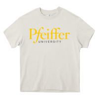 Cream pfeiffer university Heavy Core Tee - linhVisuals