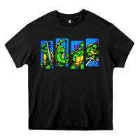 Black arcade turtles Heavy Core Tee - linhVisuals