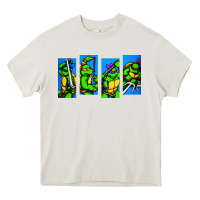 Cream arcade turtles Heavy Core Tee - linhVisuals