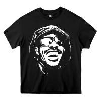 Black stevie wonder Heavy Core Tee - linhVisuals