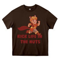 Chocolate Brown kick life in the nuts   squirrel girl Heavy Core Tee - linhVisuals