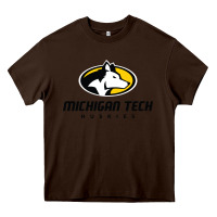 Chocolate Brown michigan tech huskies Heavy Core Tee - linhVisuals