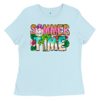 Baby Blue Summer Time Ladies Tee - CowhideDigitalArt