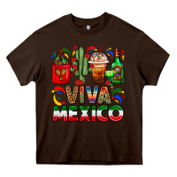 Chocolate Brown Viva Mexico Coffee Cups With Cactus And Tequila Heavy Core Tee - FaDigitalArtStudio