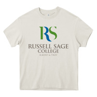Cream russell sage college Heavy Core Tee - linhVisuals